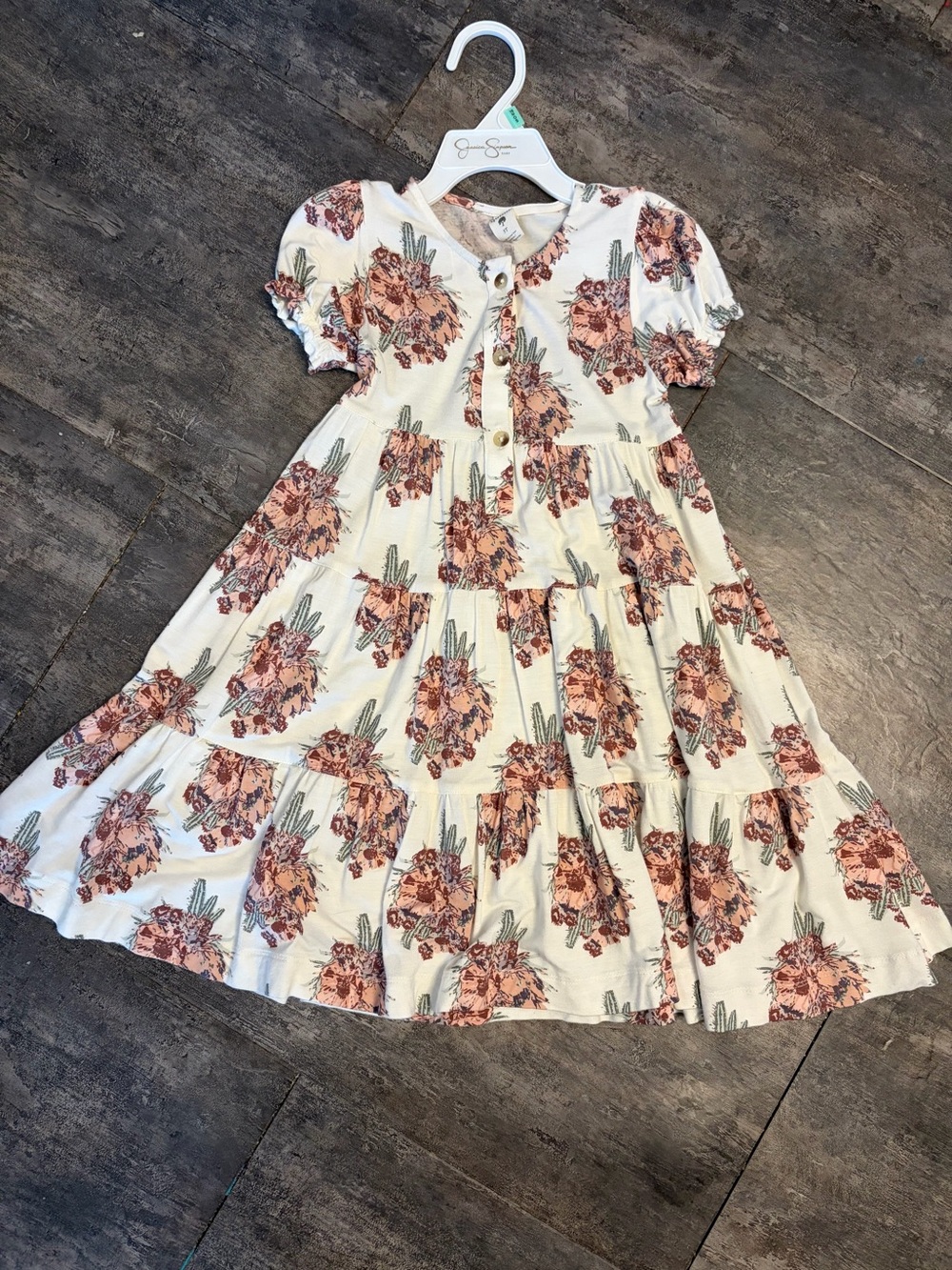 Kate Quinn Cactus Floral Bamboo Short Sleeve Prairie Dress